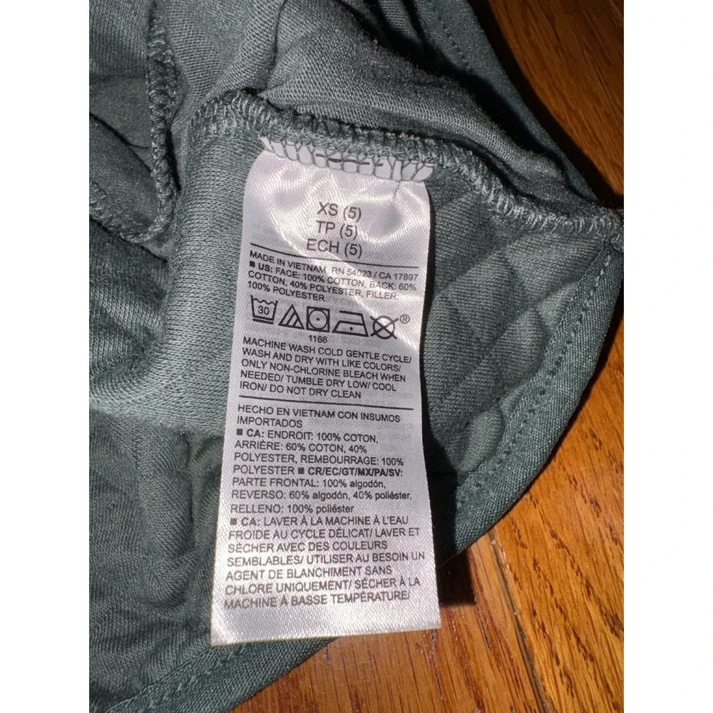 Old Navy Kids XS 5 Quilted Mock Neck Snap Pullover Jacket Dark Green 583297-00-1